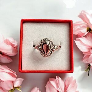 Garnet Teardrop Ring – Size 7 – 925 Sterling Silver – NEW Birthstone Jewelry